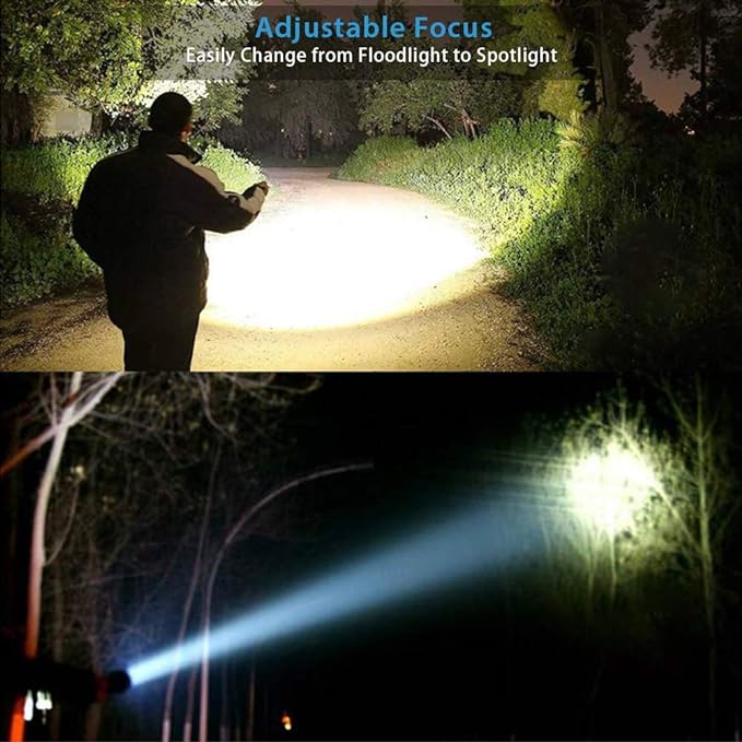 Hoxida Magnetic Flashlight USB Rechargeable, Super Bright LED Tactical Flashlight with Cob Sidelight, Waterproof, Zoomable Best Small LED Flashlight for Camping, Emergency Flashlights
