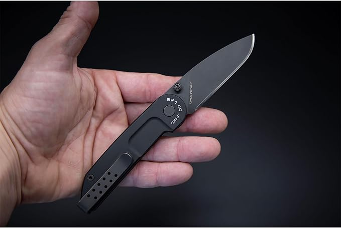 Extrema Ratio - BF1 CD (BLACK), Folding Knife, Böhler N690 steel blade hardened to 58 HRC, burnished finish, anticorodal aluminum handle with smooth grip, compact design, reversible clip