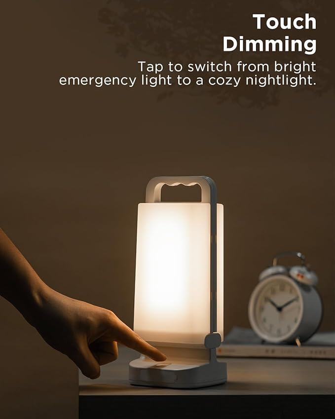 Solar Camping Lantern 6000mAh, USB Rechargeable Camping Light & Power Supply, Dimmable LED Night Lamp with Up to 80Hrs Runtime, Survival Gear for Emergency, Hurricane, Hiking & Outdoor, Indoor Use