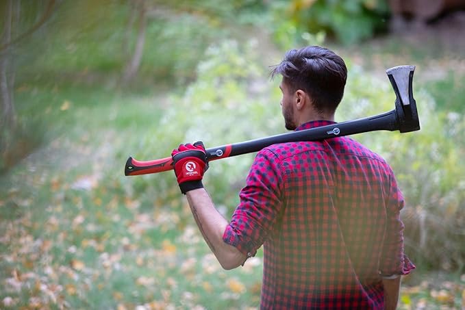 INTERTOOL 36-Inch Wood Splitting Maul | Heavy Duty Axe for Firewood Logs | Shock Absorbing Fiberglass Handle & Sheath | HT-0275