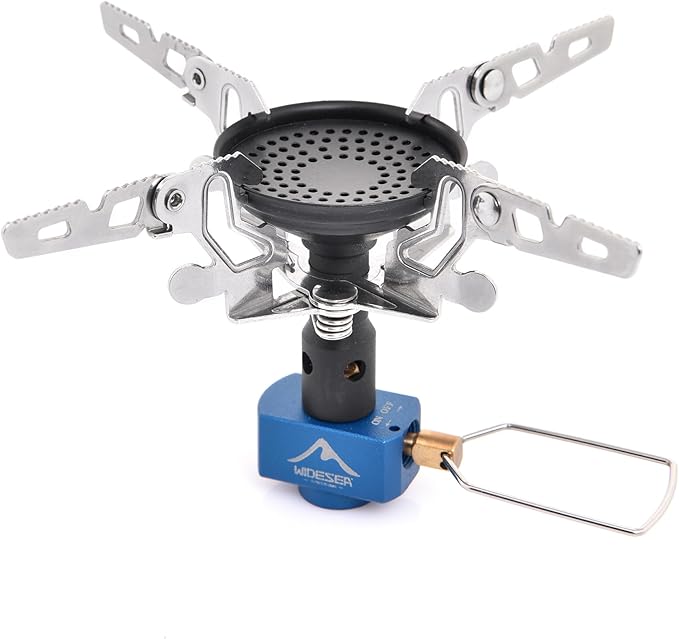 Widesea Camping Burner Stove 3300W Outdoor Gas Stove Small Backpacking Stoves Portable Bottletop Backpacking Stove Portable Tourist Survival Bushcraft Kitchen
