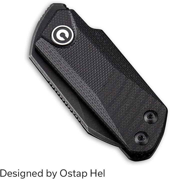 CIVIVI Ki-V Front Flipper Pocket Knife, Double Detent Slip Joint Small Folding Knife with Deep Carry Pocket Clip For Easy EDC C2108B (Black)
