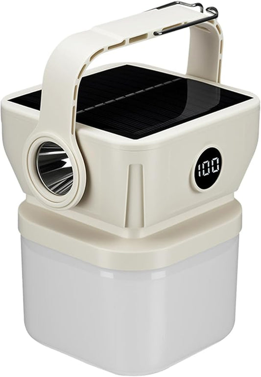 V.C Formark Camping Lantern Solar Powered Portable with Battery% Display, 1000LM Bright, USB-C/Solar Charging, for Outdoor Emergency, Hiking, Power Outage