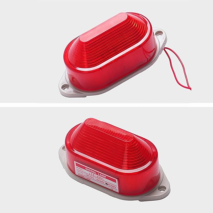 Magnetic LED Steady Warning Light with Buzzer, Continuous Emergency Beacon Alarm Safety Lamp for Machinery, Factory, Truck, Warehouse, Construction, Industrial Vehicles LTE-5051J