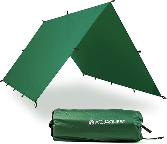 AquaQuest Guide Tarp ??Ultralight Waterproof (5,000 mm) Seam-Taped 40D Ripstop Rain Fly for Backpacking, Stealth Camping & Thru-Hiking