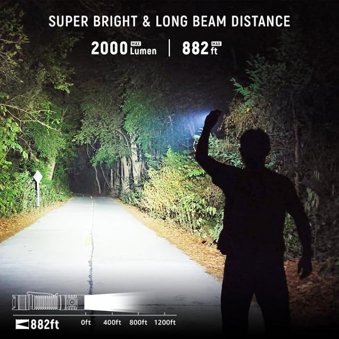 Sofirn SP31 V3.0 Tactical Flashlight Rechargeable, 2000 High Lumen Pocket Flashlight with Powerful LED, Dual Switches and Battery for EDC, Home, Emergency, Heavy Duty, IP68 Waterproof / Compact Built