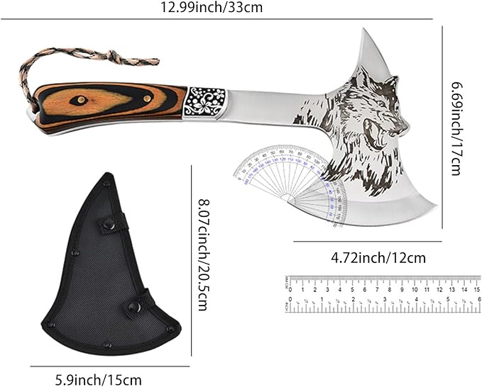 Multi-Functional Outdoor Axe - Garden Hatchet for Camping, Survival, and Tree Cutting - Portable Durable Design for Outdoor Enthusiasts