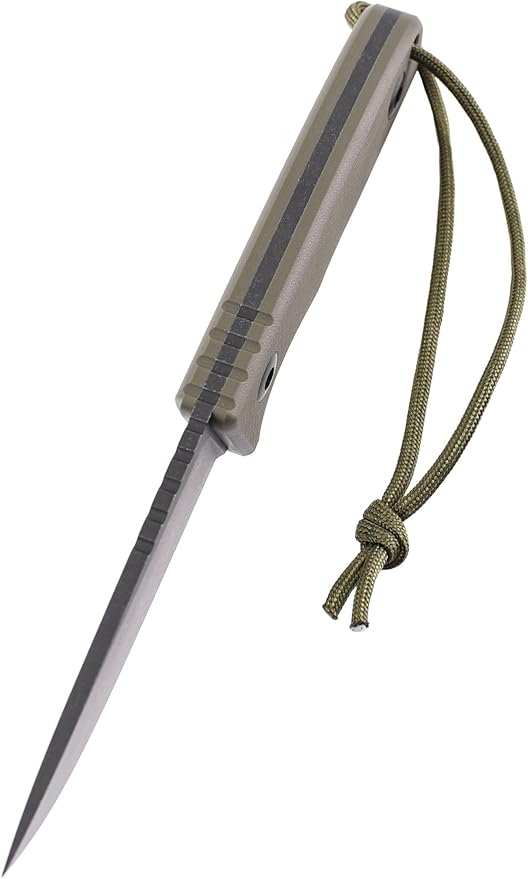 SCHNITZEL TRI - Outdoor Knife with Kydex Sheath and Dangler Carrying System - Bushcraft Knife Outdoor Leisure Knife Adult (Green)