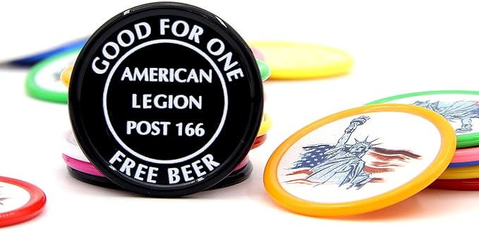 200 PCS Personalized Plastic Poker Chips, Full Color Print Your Logo and Text on The Chip, Good for Drink Tokens, Poker Card Game