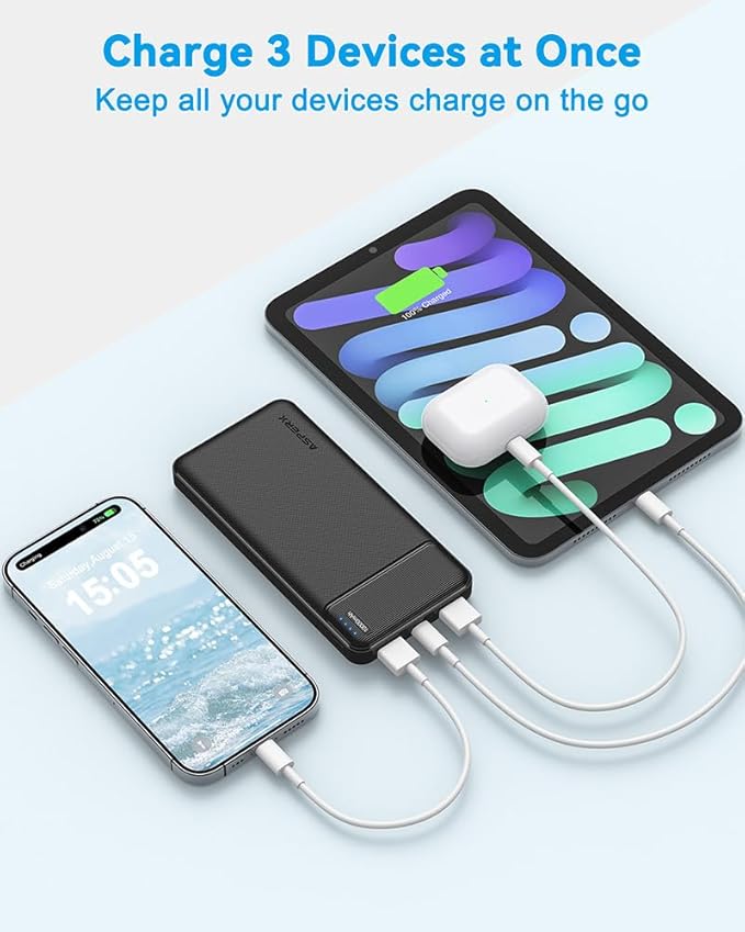 AsperX 10000mAh USB C Output Portable Charger Power Bank Fast Charging, Portable Battery Bank External Battery Pack for iPhone, Samsung, Google LG and Heated Vest