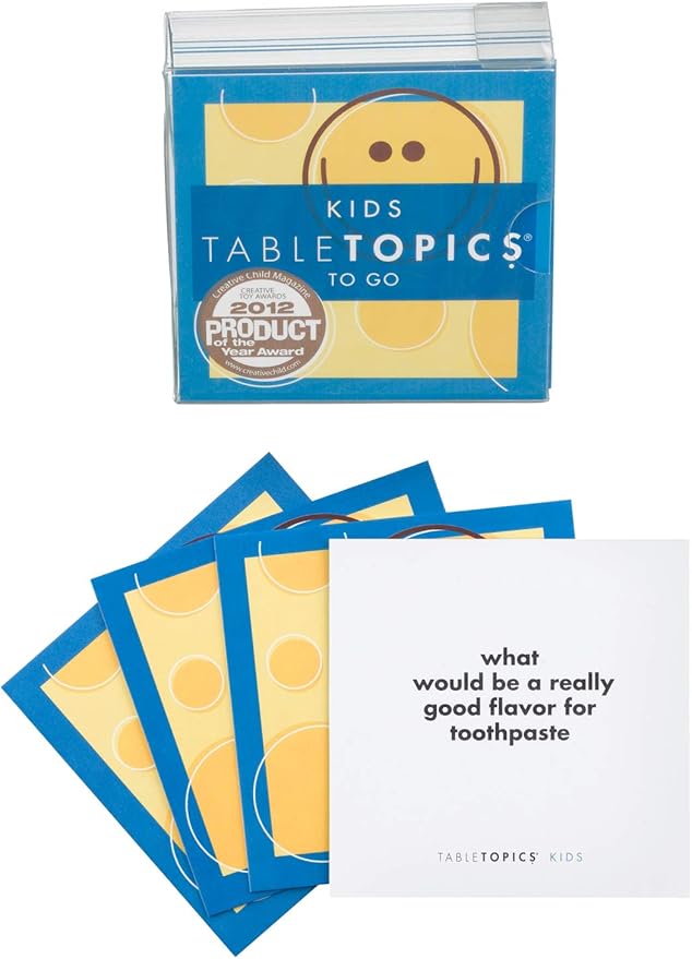 TableTopics Kids to Go Conversation Cards for Families with Young Children, 40 Questions for Fun & Connection at Dinnertime, Game Night, Car Trips, & Classrooms