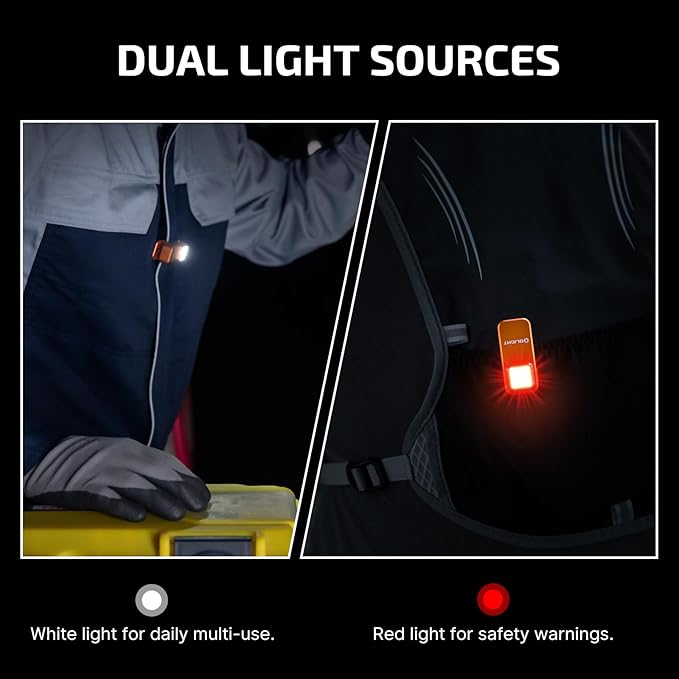 OLIGHT Oclip Rechargeable EDC Flashlight 300 Lumens Dual Sources Compact Pocket Clip Light, Convenient USB C Charging, Magnetic Flash Lights for Working, Cycling, Emergency, Signaling Tool(Orange)