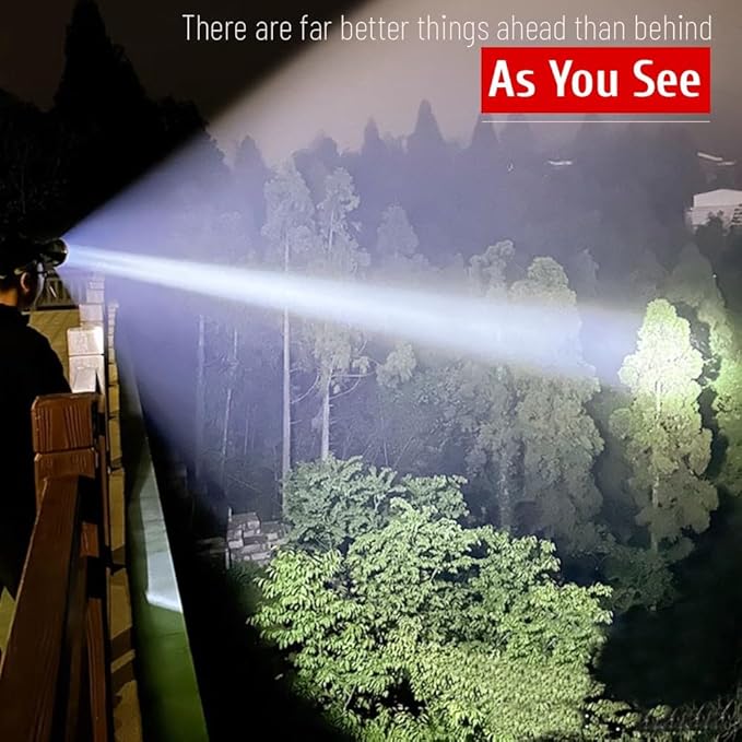 LED Hunting Headlamp Super Bright Rechargeable Head Lamp with Independent Battery Pack, 9 Times Brighter Than Ordinary Headlamps, Perfect for Hunting, Camping, Fishing, Emergency