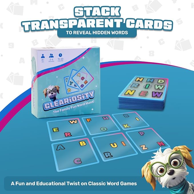 ??Fast-Paced Transparent Word Card Game for Adults & Teens, Educational & Fun Travel Games for Road Trips, Party and Family Games for Kids & Adults Game Night Fun, 2?? Players, Ages 8+