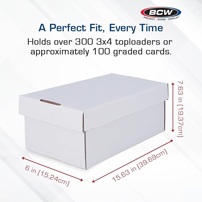 BCW 5ct Graded Shoe Box - Card Storage Holds 300 Toploaders & 100 Graded Cards