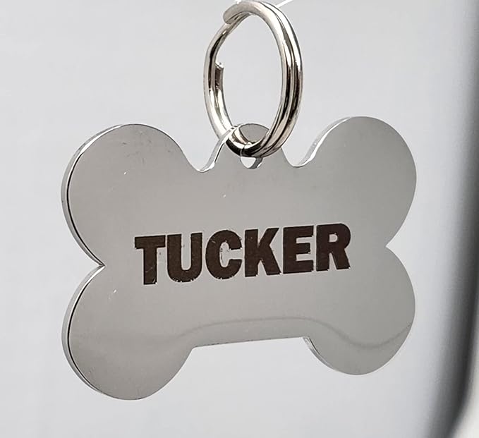 Dr. Fremont's Stainless Steel Pet ID Tags Engraved and Personalized for Dogs and Cats on Both Sides in Bone, Heart, Circle Round, Hexagon, and Diamond