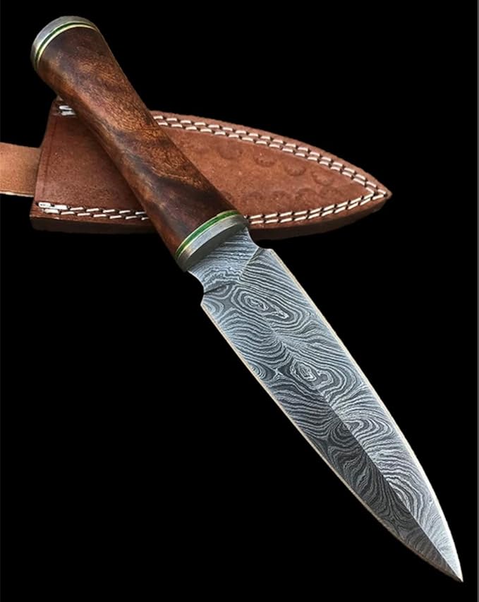 DG-28 Handmade Damascus Steel Knife ??Beautiful Rose Wood Handle