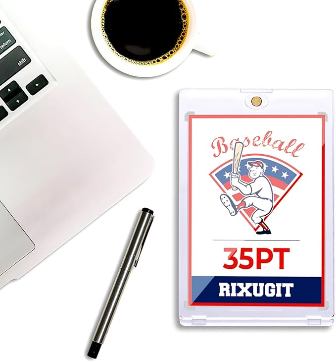 40 Pack Magnetic Card Holders - 35PT One Touch Trading Card Holders, UV Protection Magnetic Card Case, Card Protector for Game, Baseball Sports Cards, Fits Standard Cards Storage and Display
