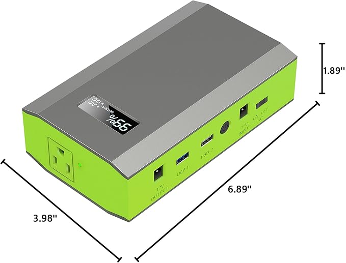 ZeroKor Portable Power Bank with AC Outlet, 65W 110V External Battery Pack 24000mAh Portable Laptop Charger Portable Power Source Backup for Outdoor Tent Camping Home Office Smart Devices -Green
