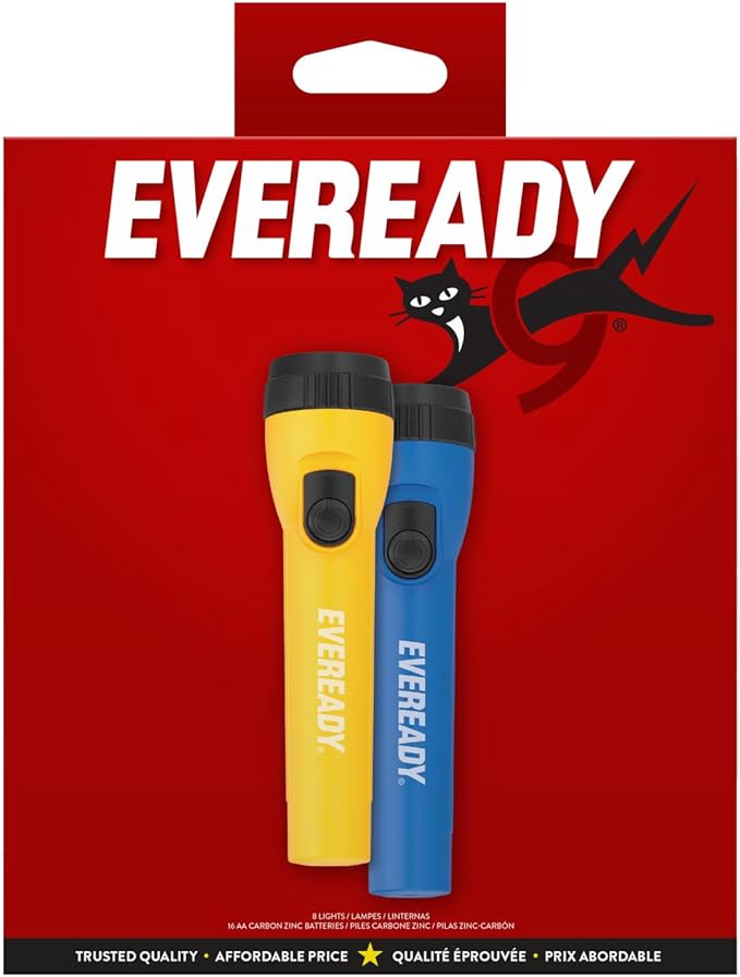 Eveready LED Flashlight (8-Pack) Bright Reliable Flashlights for General Purpose, Great for Camping, Car, Emergency Storm Power Outage Handheld Flashlight (Batteries Included)