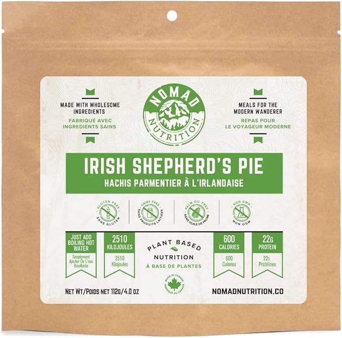 Nomad Nutrition ??Irish Shepherd?™s Pie | High Energy, All Natural Ingredients | Gluten, Dairy & Palm Oil Free | Just Add Boiling Hot Water