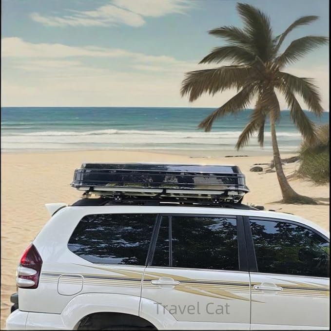 Travel Cat Pop Up Rooftop Tents Aluminum Hard Shell for Camping 4 Person Waterproof SUV Car Overland Tent Campers Easy Setup in 30 Seconds