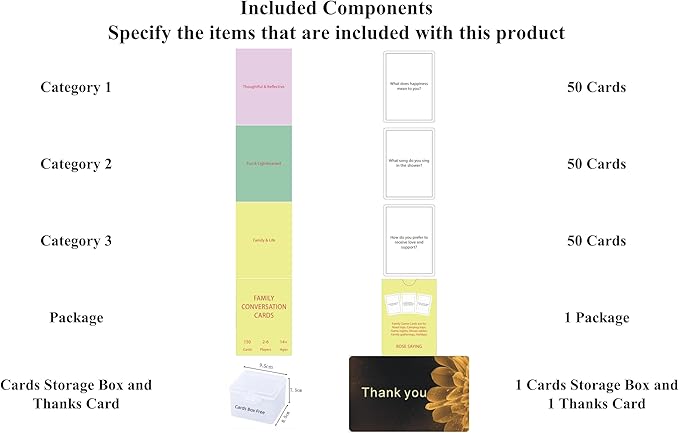 Family Edition Conversation Cards Game, 150 Discussion Cards with Cards Storage Box Free, 2-6 Players, Ages 14+, for Game Nights, Road Trips and Family Gatherings,