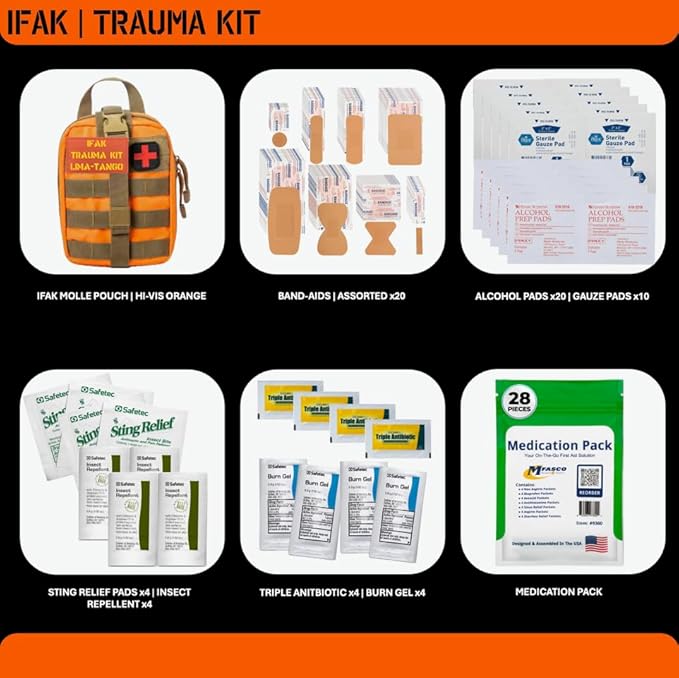 72 Hour Survival Kit - 291 Pieces Survival Gear and Supplies - 45L Go Bag Emergency Backpack, First Aid, Water Filter, Tools, Tent, Camping Essentials, Emergency Preparedness - The Alpha