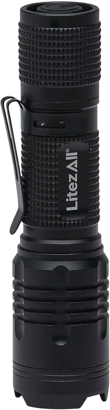 LitezAll 400 Lumen Tactical Flashlight, Compact LED Flashlight with Pocket Clip, Aerospace Aluminum Body, IPX2 Weather Resistant, Everyday Carry Flashlight for Outdoor, Work, and Emergency Use