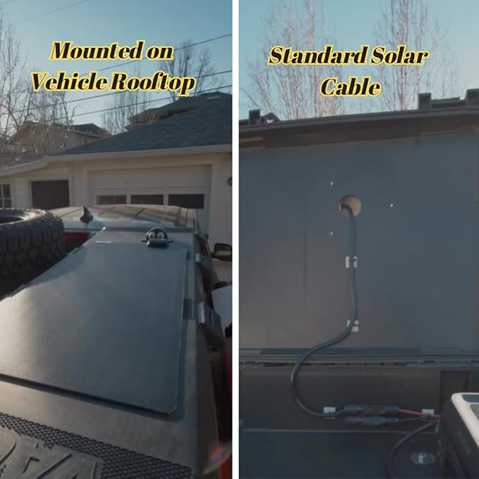 LensunSolar 50W Full Black Flexible Solar Panel, 34x14in, Waterproof Lightweight with Highest Efficiency PERC Mono Solar Cells for RV,Van,Tent