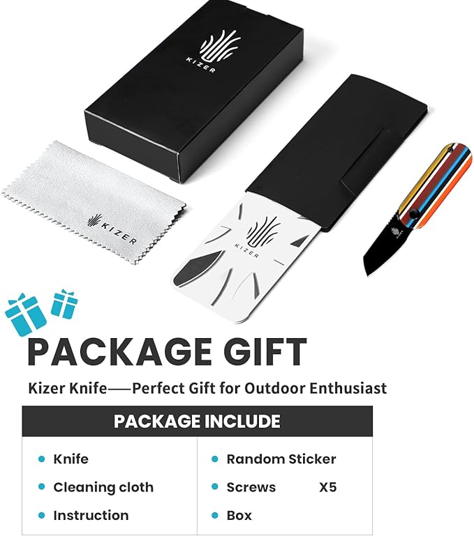 Kizer Serape Series Mini Bay Pocket Knife, 1.9 Inches 154CM Steel Blade EDC Knife, G10 Handle Small Folding Camping Knives Tools V2583C1