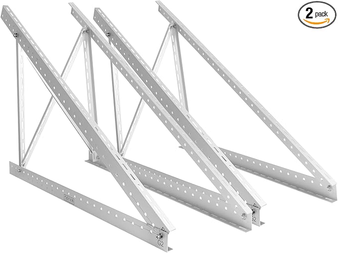 2 Sets 45" Solar Panel Mount Brackets for 100-400 Watts Solar Panel with Enhanced Cross Beams, Suitable for Roof, RV, Ground, Boat etc.
