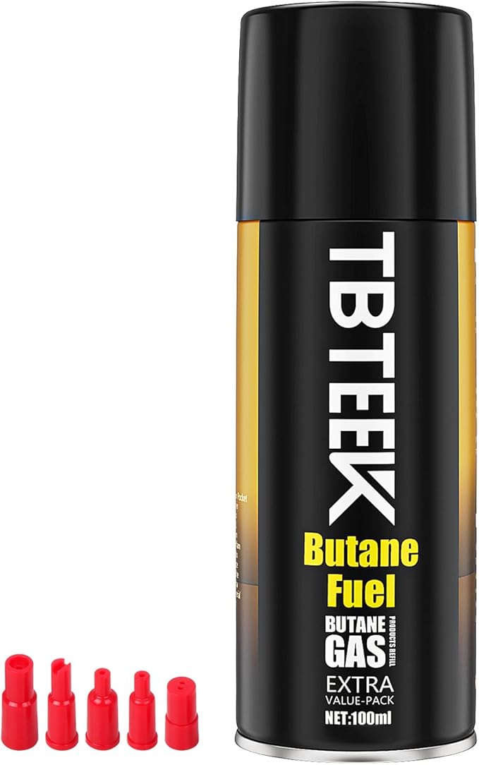 TBTeek Butane Refill, Ultra-Refined Lighter Fluid Refill, Butane Fuel Refill, Butane Canister for Torch Lighter, Butane Torch, Kitchen Blow Torch (1 Can)