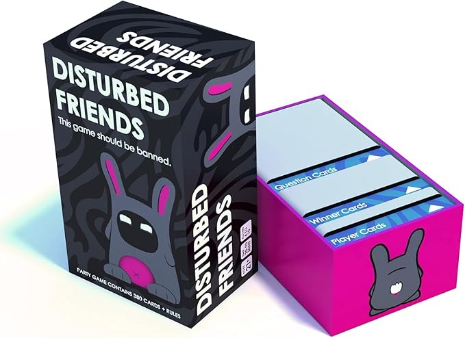 Disturbed Friends Party Game - Find Out Who Your Friends are! Hilarious Card Game for Adults, Friends, Family, College Students, Fun Parties and Board Games Night with Your Group