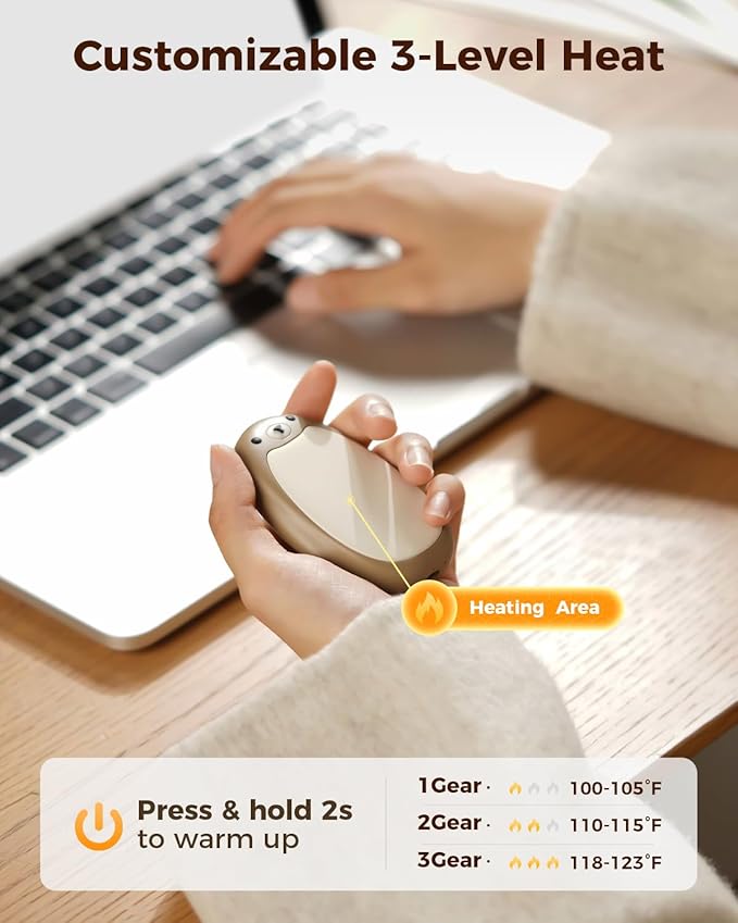 SWEETFULL Hand Warmers Rechargeable ??Cute Bear, 2 Pack Magnetic Hot Hands, Reusable Electric Pocket Heater, Great Gift for Daughter, Kids, Wife, or Bestie, Portable for Outdoor & Camping