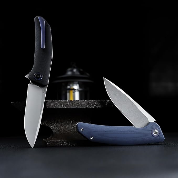 Folding Pocket Knife for Men,Hunting Outdoor Flipper EDC Knives,3.7in CPM S35VN Powder Steel Blade,Titanium Ring and Clip G10 Liner Lock Handle,Camping Tool,Phoenix-03G