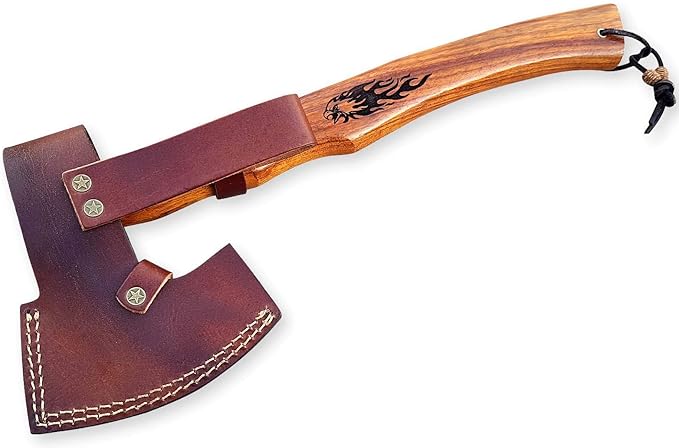 Damascus Steel Blade Axe Hatchet Tomahawk Hunting Knife Camping Outdoor/Life time Warranty on Manufacturers defect. SM14