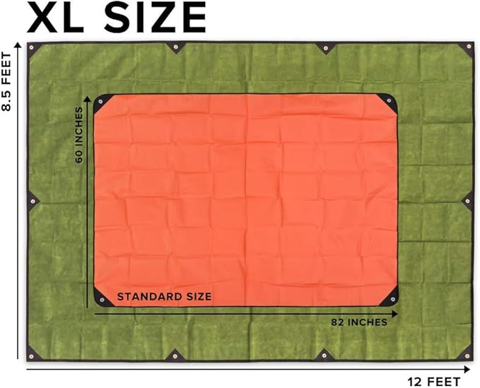 Arcturus XL Heavy Duty Survival Blanket ??Insulated Reflective Thermal Camping Tarp - 8.5 FT x 12 FT (Olive Green)