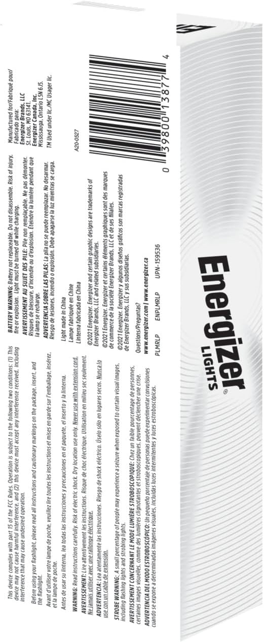 Energizer Rechargeable Penlight, 400 Lumens, IPX4 Water-Resistant, Lightweight Metal Compact Flashlight, Best Indoor and Outdoor Rechargeable Flashlight, Micro-USB Charging Cable