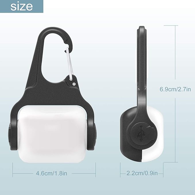 Dog Lights for Night Walking, Clip on Dog Collar Light - 3 Modes, USB-C Rechargeable, IP65 Waterproof, LED Safety Light for Running, Camping, Climbing, Bike - 2 Packs