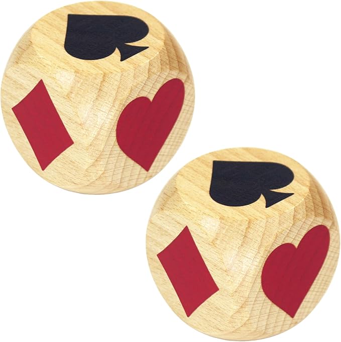 Marker Dice Euchre Pinochle Bridge Playing Cards Poker Whist Cards Markers Dice Euchre Cube Card Deck Marker Game Dice Wooden Indicator for Euchre Pinochle Bridge Enthusiasts (2 in) (2 Pcs)