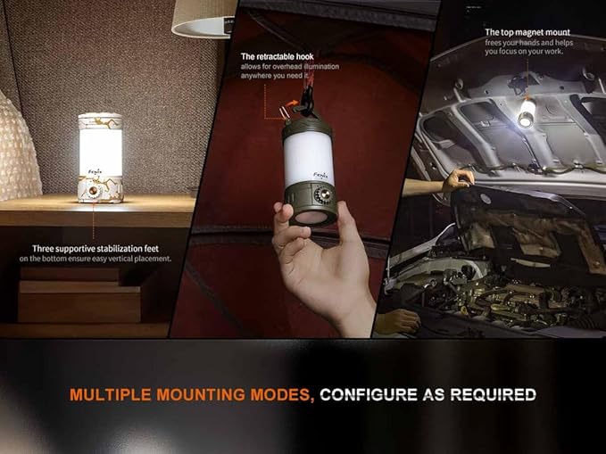 Fenix CL26R Pro Camping Lantern, White Marble, 650 lumens Bright, USB-C Rechargeable , Compact and Portable Perfect for Hurricane, Emergency, Hiking, Power Outage with LumenTac Organizer