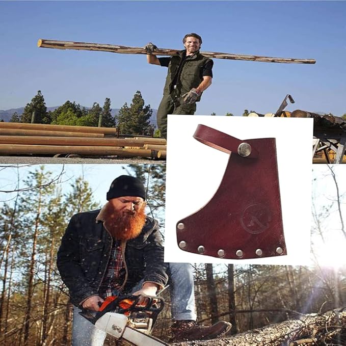 Kyien Leather Hatchet Axe Sheath Protector Tool - Head Cover with Leather