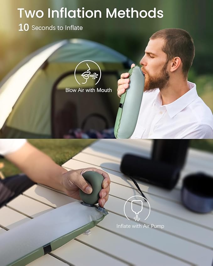 Inflatable Solar Camping Lantern, 4 Lighting Modes, IP66 Waterproof, USB Rechargeable Portable Tent Light (White Light)