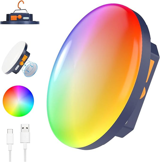 10000mAh Rechargeable 3000LM Tent Light Camping Light, 6500K 24Hours Long Play Time , Outdoor Night Market Light Night Fishing Lantern Emergency Lights for Hurricane Tsunami disasters (Colorful)