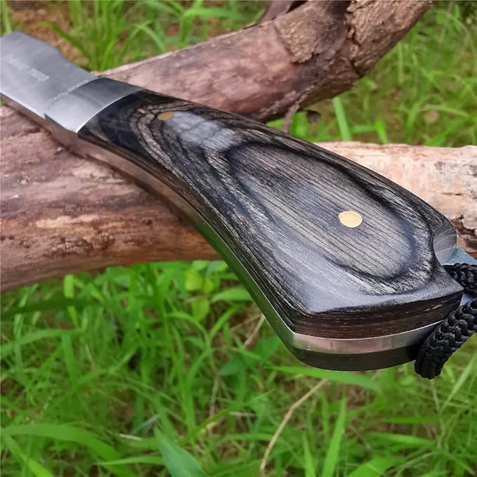 DOOM BLADE 8.5" Camping Hatchet Axe with Nylon Sheath,Small Tomahawk Viking Axe Forged High Carbon Steel for Full Tang Wooden Grip,Portable Camping Axe for Outdoor Splitting Wood,Hunting Survival