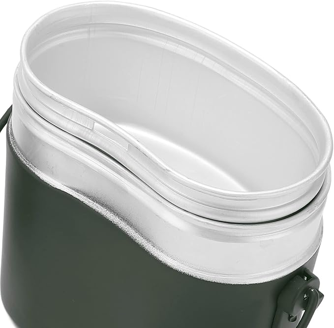 Military Mess Tin, Aluminium 180℃ Temperature Resistant Military Lunch Box Cookware Mess Kit Pots Pans Set for Outdoor Camping Hiking Picnic BBQ