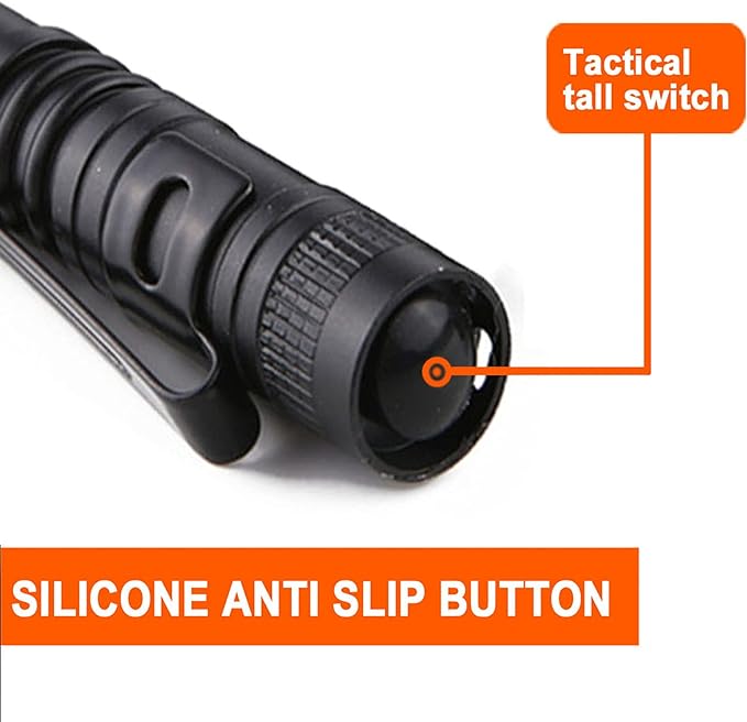 Beieverluck 20 Pack Pen Light Flashlight Mini Small Flashlight with Clip Waterproof LED Pocket Pen Flashlights for Camping, Inspection, Work, and Emergency(Large,Black)