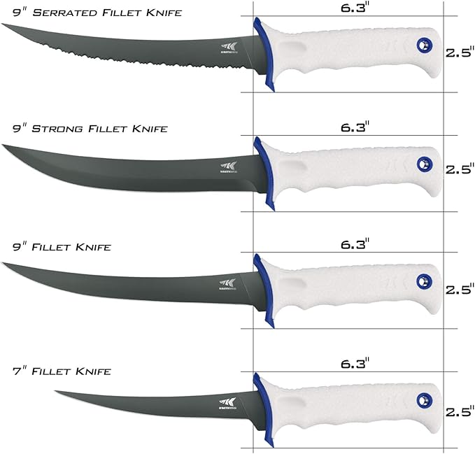 KastKing Spartacus Fillet Knife, Razor Sharp 8Cr14 Stainless-Steel Blade, Boning and Food Prep Knives, Durable/Comfortable Handles, Protective Sheath, Perfect for Fresh or Saltwater