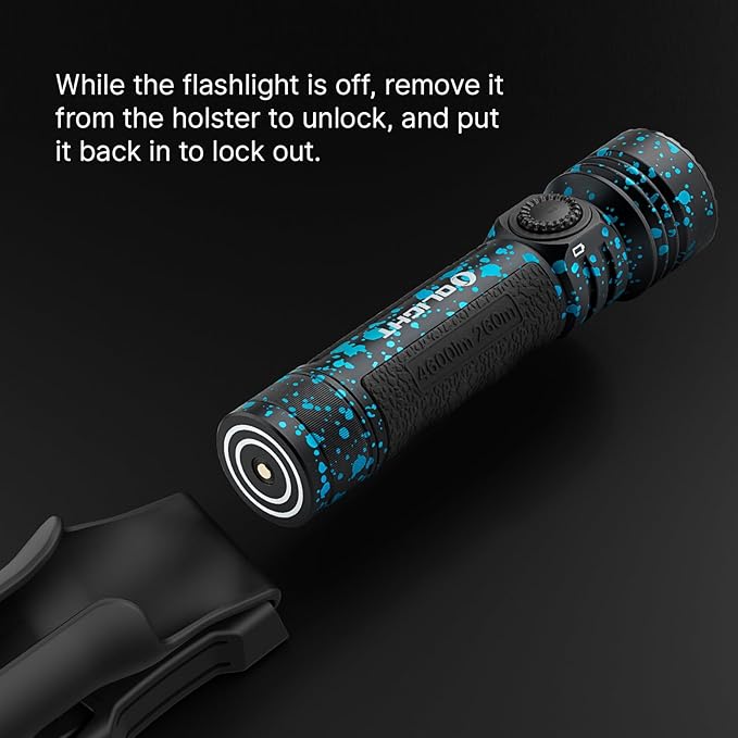OLIGHT Seeker 4 Pro Rechargeable Flashlights, 4600 Lumens High Powerful Bright Light with USB C Holster, Waterproof IPX8 for Emergencies, Camping, Searching (Neptune)